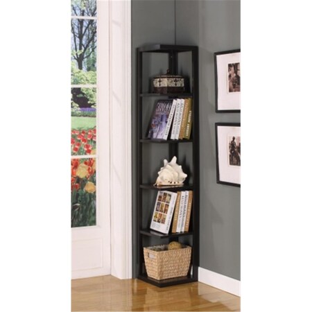 Deluxdesigns Corner Bookcase Walnut Finish DE2589228